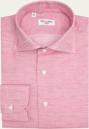 Cesare Attolini Mens Cotton, Linen and Silk Sport Shirt