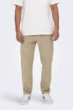 Only & Sons corduroy tapered casual broek beige