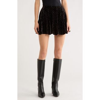 All in Favor Velvet Miniskirt in Black at Nordstrom Rack, Size Large