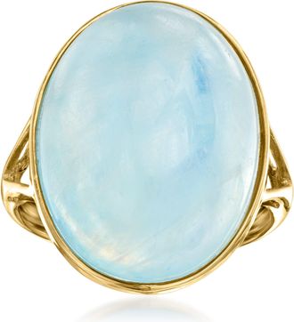 Ross-Simons 20x15mm Aquamarine Cabochon Ring in 14kt Yellow Gold