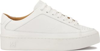 Kazar Witte sneakers met perforatie op de neus - Dames - Sneakers - Wit - 36 EU - Leer - Schoenen