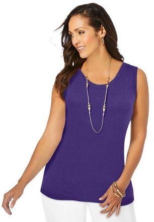 Jessica London Scoop-Neck Sweater Tank in Midnight Violet at Nordstrom, Size Small
