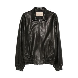 Valentino Garavani Leren Jas - Heren - Leren en Su&egrave;de Jassen - Zwart - XL - Leer - Jassen