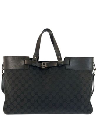 Gucci Black Gg Canvas Tote (Authentic Pre-Loved)
