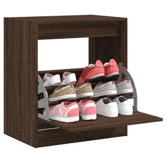 vidaXL Zapatero De Madera De Ingenier&iacute;a Marr&oacute;n Roble 60x42x69 Cm Vidaxl