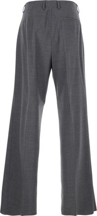 Emporio Armani Mens Tailored Grey Wool Trousers Virgin