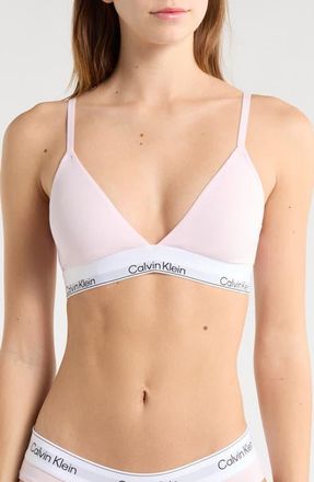 Calvin Klein Lightly Lined Racerback Bralette in Cradle Pink at Nordstrom, Size X-Large