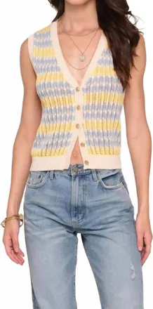 Heartloom Eleni Sleeveless Vest In Ecru/multi