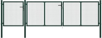 vidaXL Puerta De Jard&iacute;n De Acero 400 X 100 Cm Verde Vidaxl