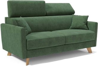 Divani.Store Francy Sof&aacute; Cama Con Reposacabezas Ajustables 180 Cm (mat. 140x197) Verde