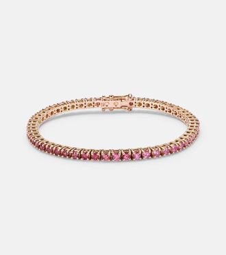 Roxanne First Pulsera tenis de oro rosa de 18 ct con zafiros