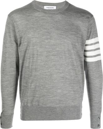 Thom Browne Grey Crew Neck Sweater