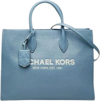 Michael Kors Pre-owned Tote Bags, female, Blue, Size: ONE SIZE Pre-owned Mirella EW Leather Tote Bag