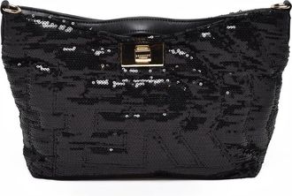 Ermanno Scervino Black Polyester Sequin Shoulder Bag