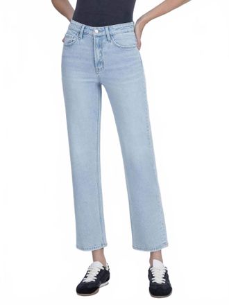 Flying Monkey Super High Rise Light Wash Tapered Leg Jeans In Heartache