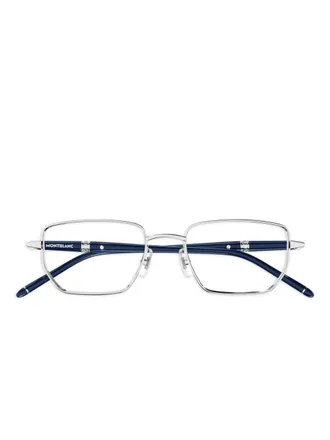 Montblanc rectangle-frame glasses - men - Metal - 54 - Silver
