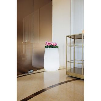Monacis Jarr&oacute;n Alto, Moderno Y De Dise&ntilde;o, &Oslash;43 X H75 Cm, En Pol&iacute;mero Con Led Multicolor Y Bater&iacute;a, Para Interior Y Exterior - Hecho En Italia - Monacis