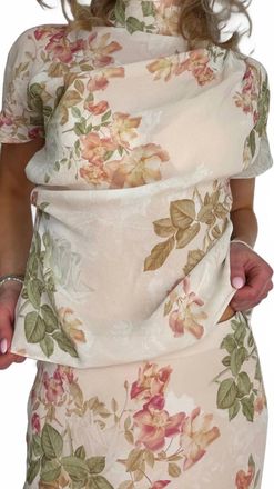 Favorite Daughter The Graceful High Mock Neck Top In Light Peach Rose
