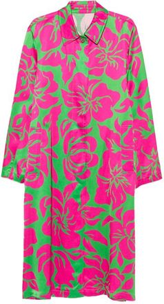 Dries Van Noten Raltonas Floral-print Satin-finish Dress