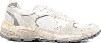 Golden Goose Running Dad New Net And Suede Upper Leather Star And Heel Suede Spur