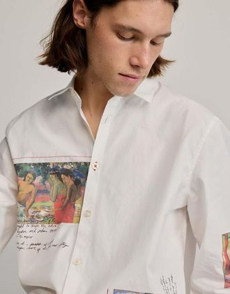 Desigual Gaugin - Camicia bianca con stampa-Bianco