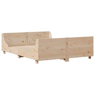 Berkfield Home Beautiful Bed Frame without Mattress 140x190 cm Solid Wood Pine in Light Brown
