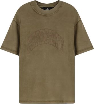 Represent T-shirt met applicaties - Heren - T-shirts - Groen - L - Katoen - Tops