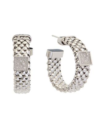 Meshmerise 18K Over Silver 0.12 Ct. Tw. Diamond Earrings