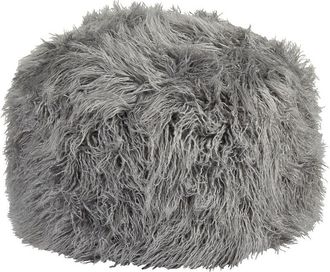 Beliani Beliani - Faux Fur Pouffe eps Filling Square Solid Pattern Grey Tukki