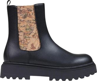 Alviero Martini 1A Classe Platform Enkellaarzen - Dames - Chelseaboots - Zwart - 35 EU - Polyester - Schoenen