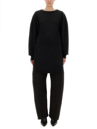 Christophe Lemaire Black Solid Round Neck Sweater