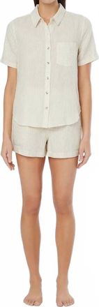 Onia Air Linen Drawstring Short In Beige