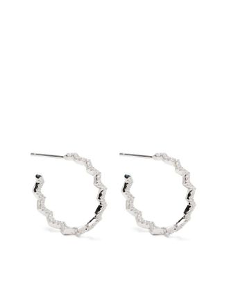 APM Monaco Spark huggie earrings - women - Zirconia - One Size - Silver