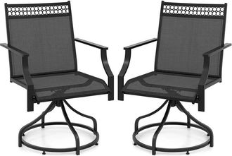 Costway Patio Swivel Dining Chairs Set of 2 Patio Chairs Outdoor Bistro Chairs