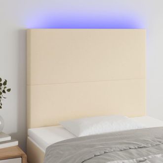 vidaXL Cabecero Con Luces Led Tela Crema 100x5x118/128 Cm Vidaxl