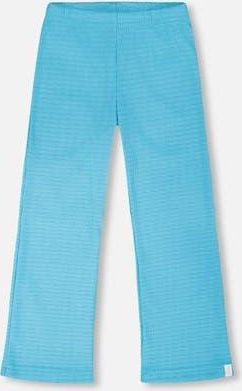 Deux par Deux Crinkle Jersey Flared Bottom Leggings in Blue at Nordstrom, Size 24M