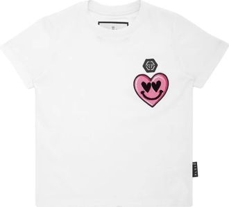 Philipp Plein Smile jersey T-Shirt - kids - Cotton - 10 yrs - White