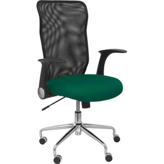 Piqueras y Crespo Silla Minaya Respaldo Malla Negro Asiento Bali Verde Botella