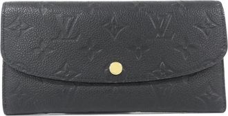 Louis Vuitton Black Leather Long Wallet (Bi-Fold) (Pre-Owned)