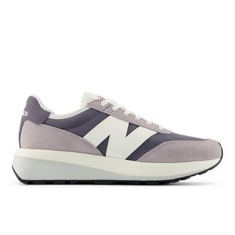 New Balance Unisex 370 in Grigio, Pelle Scamosciata/Rete, Taglia 37.5