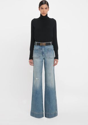 Victoria Beckham Alina Jean In Worn Blue Wash 24R