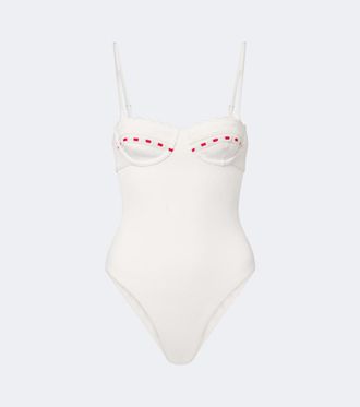 Poss&eacute; Pia embroidered swimsuit