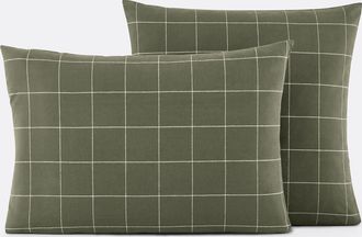 La Redoute Interieurs Kussensloop in flanel, Charlie kaki