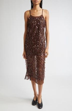 3.1 Phillip Lim Sequin Fringe Slip Dress in Chocolate at Nordstrom Rack, Size 12