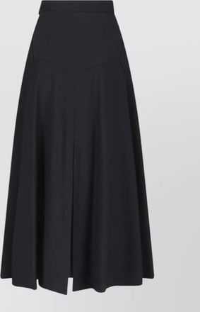 Burberry wool twill high-rise midi a-line skirt