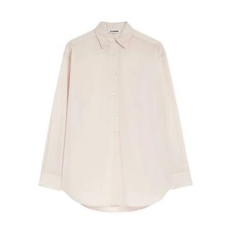 Jil Sander Cotton Muslin Embroidered Shirt - female - Jil Sander - Shirts - Pink - XS - Blouses & Shirts