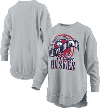 Pressbox Womens Pressbox Gray UConn Huskies 2025 WBB National Champions Melange Poncho Pullover Sweatshirt at Nordstrom, Size X-Large