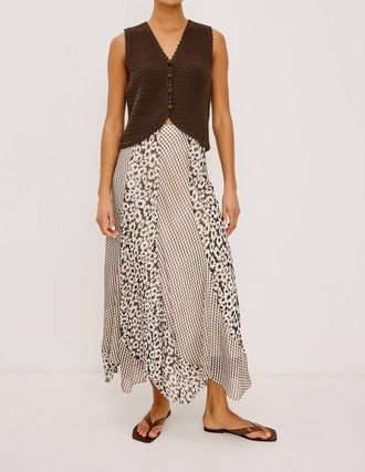 Rails Felina Midi Skirt In Espresso Daisy Gingham Mix