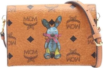 MCM Pre-owned Canvas Shoulder Bag - Dames - Vintage Schoudertas - Bruin - ONE Size - Leer - Vintage