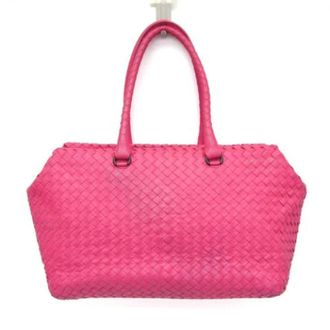 Bottega Veneta Pre-owned Intrecciato Boston Bag - Dames - Pre-owned - Roze - Maat: ONE Size Leer